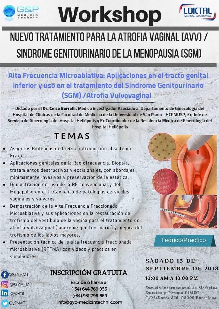 Workshop Nuevo Tratamiento para la Atrofia Vaginal (AVV) / Sindrome Genitourinario de la Menopausia (SGM)